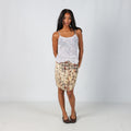 Beige Y2K Miss Money Money Woven Mini Skirt (S)