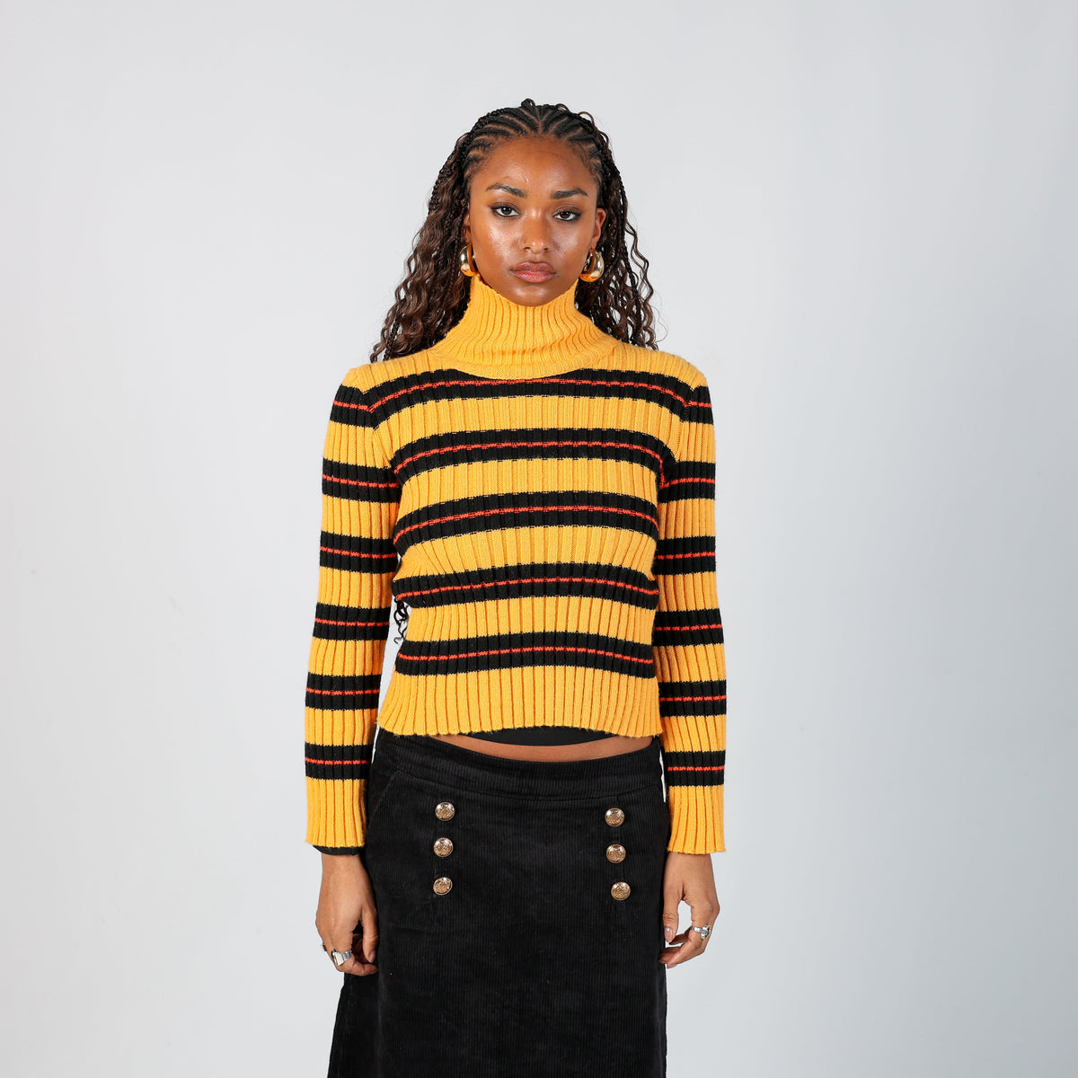 Yellow Y2K Knitted Jumper (S)