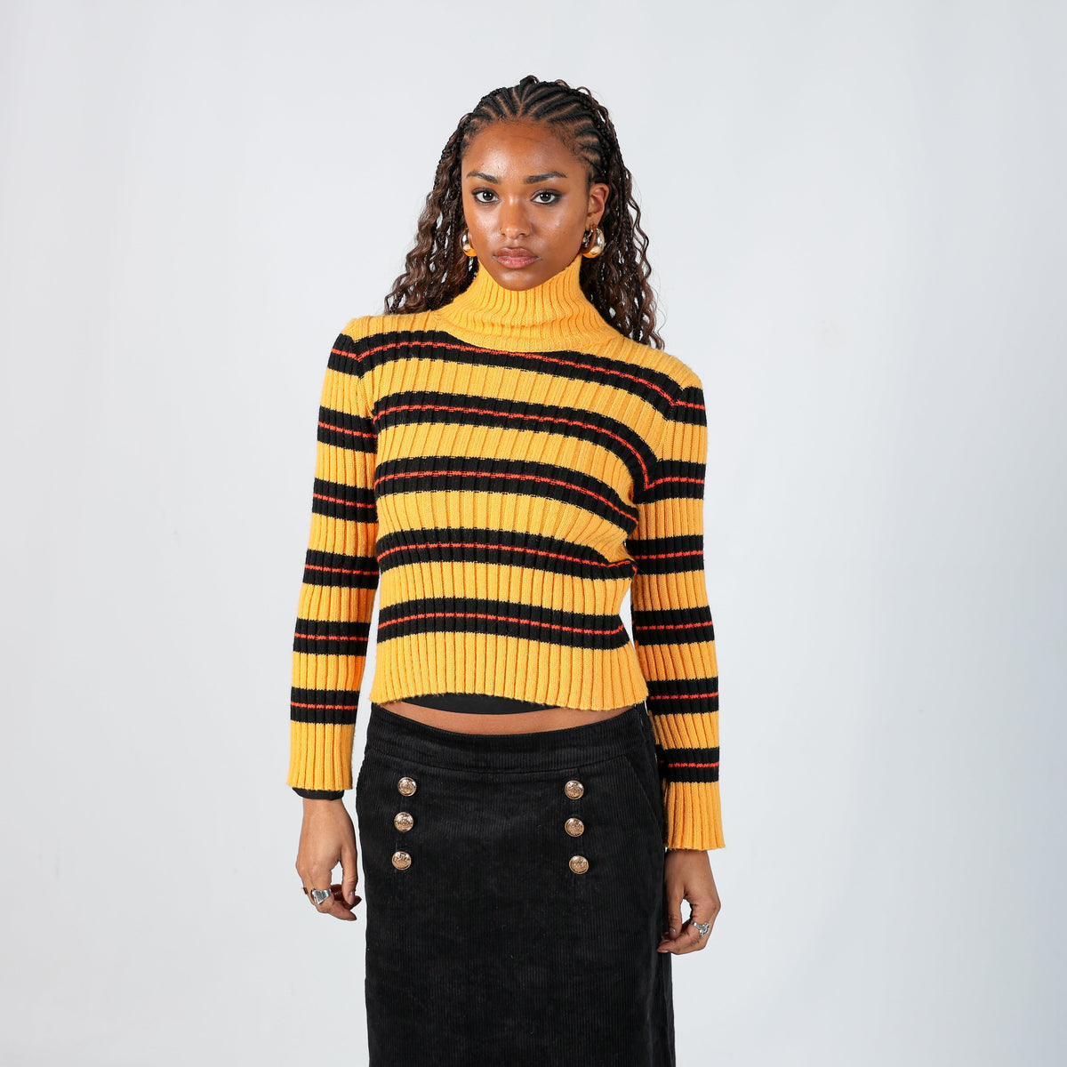 Yellow Y2K Knitted Jumper (S)