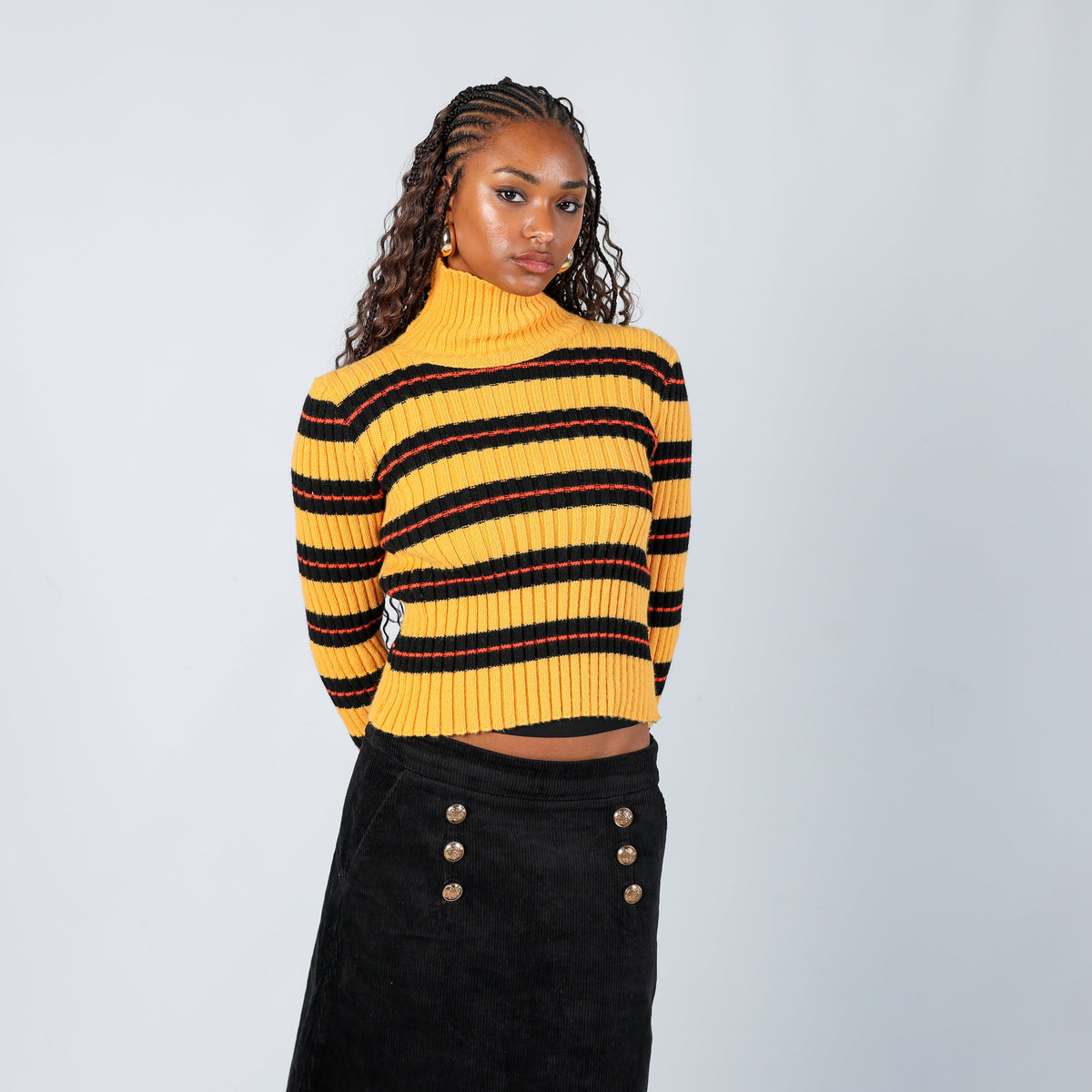 Yellow Y2K Knitted Jumper (S)