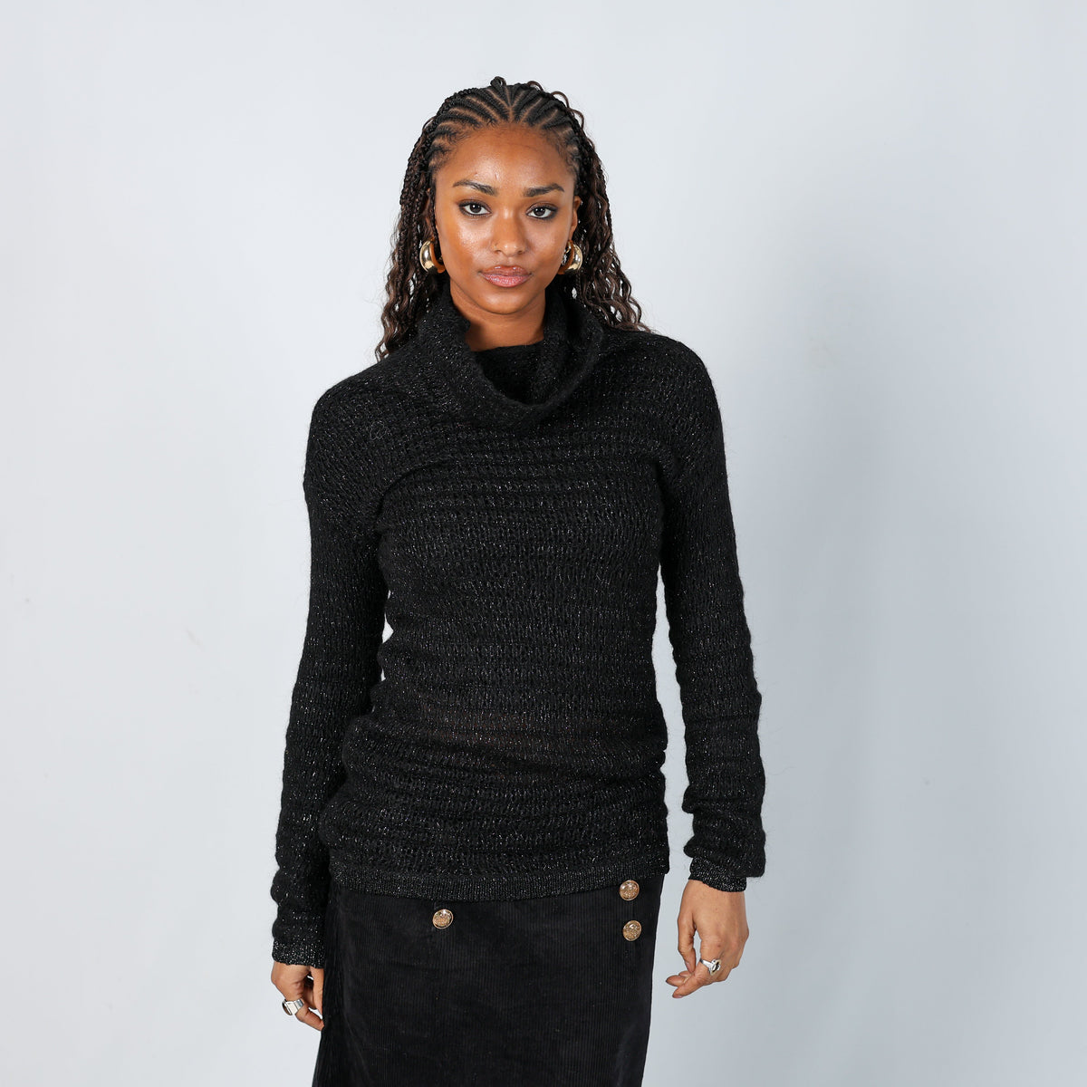 Black Y2K Max&Co. Knitted Jumper (S)