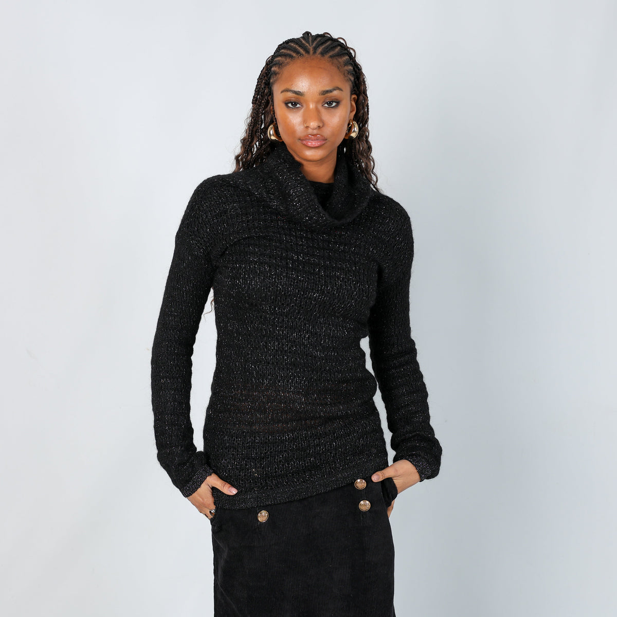 Black Y2K Max&Co. Knitted Jumper (S)