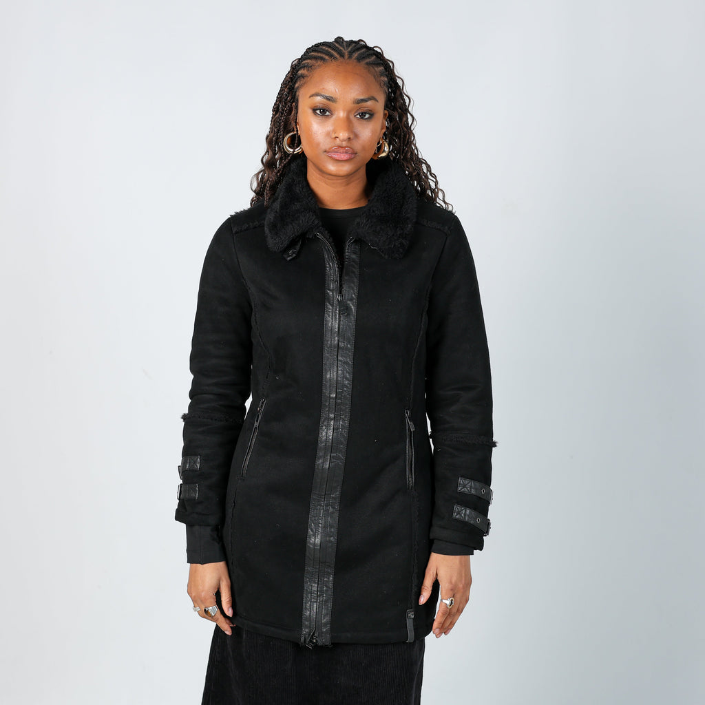 Black Y2K !mperfect Pea Coat (M)