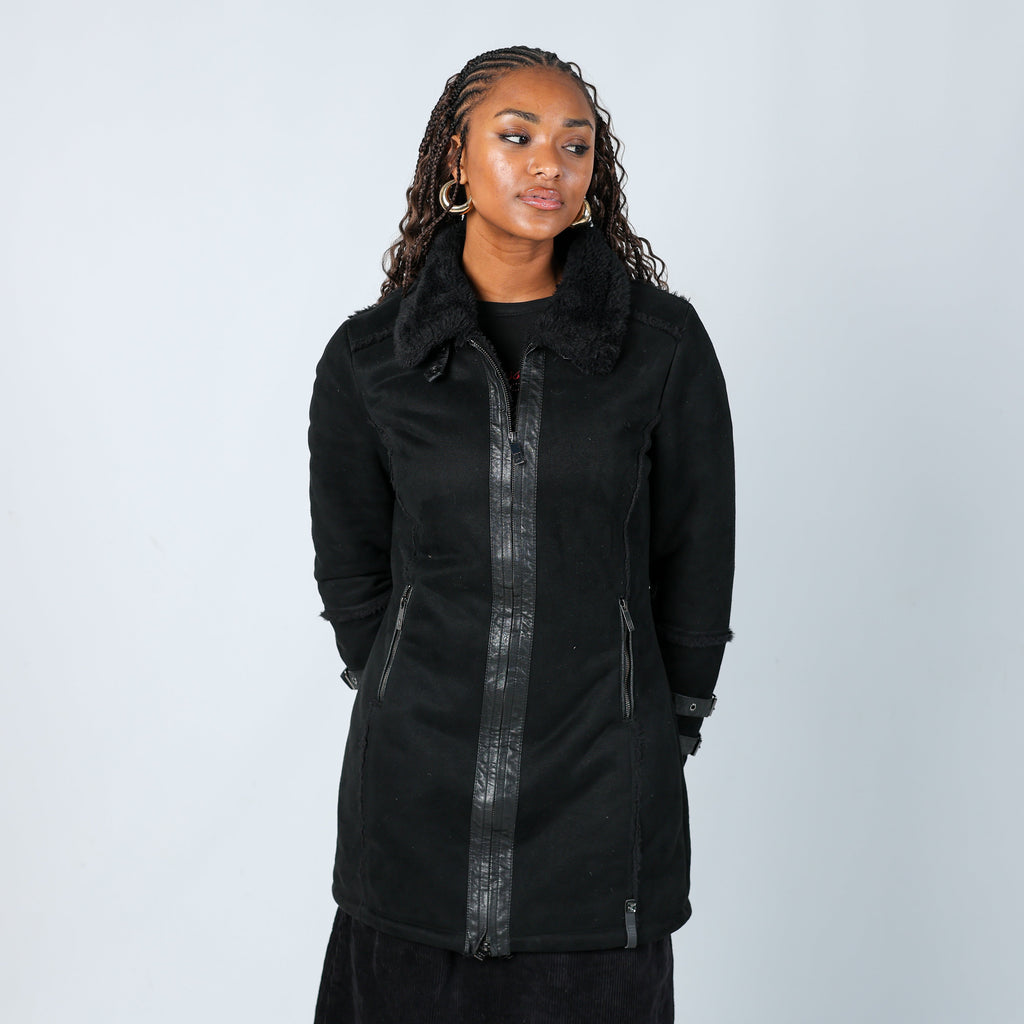 Black Y2K !mperfect Pea Coat (M)