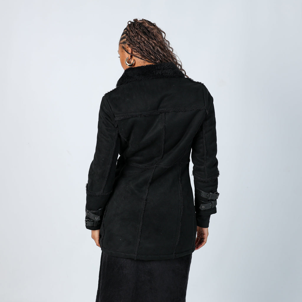 Black Y2K !mperfect Pea Coat (M)