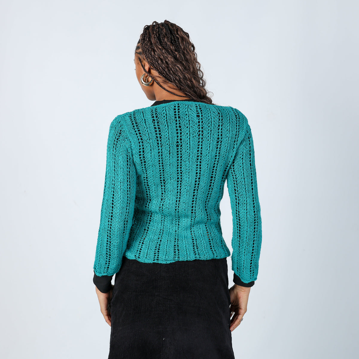Turquoise Y2K Knitted Jumper (S)