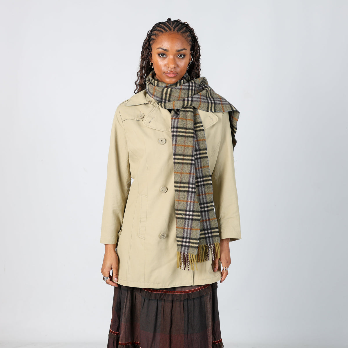 Beige Y2K PHARD Trench Coat (S)