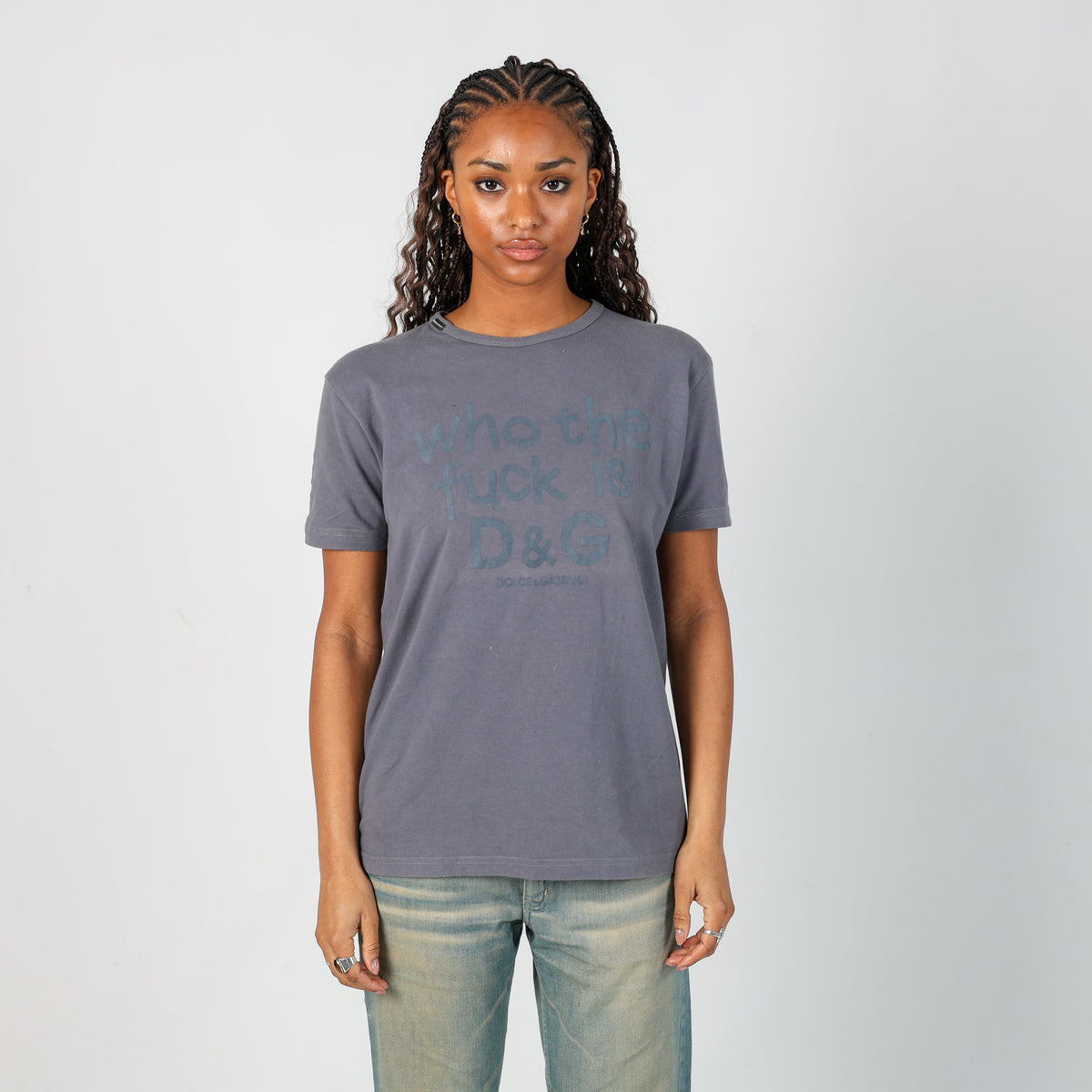 Grey Y2K Dolce & Gabbana T-shirt (M)