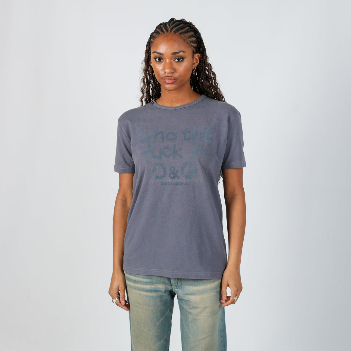 Grey Y2K Dolce & Gabbana T-shirt (M)