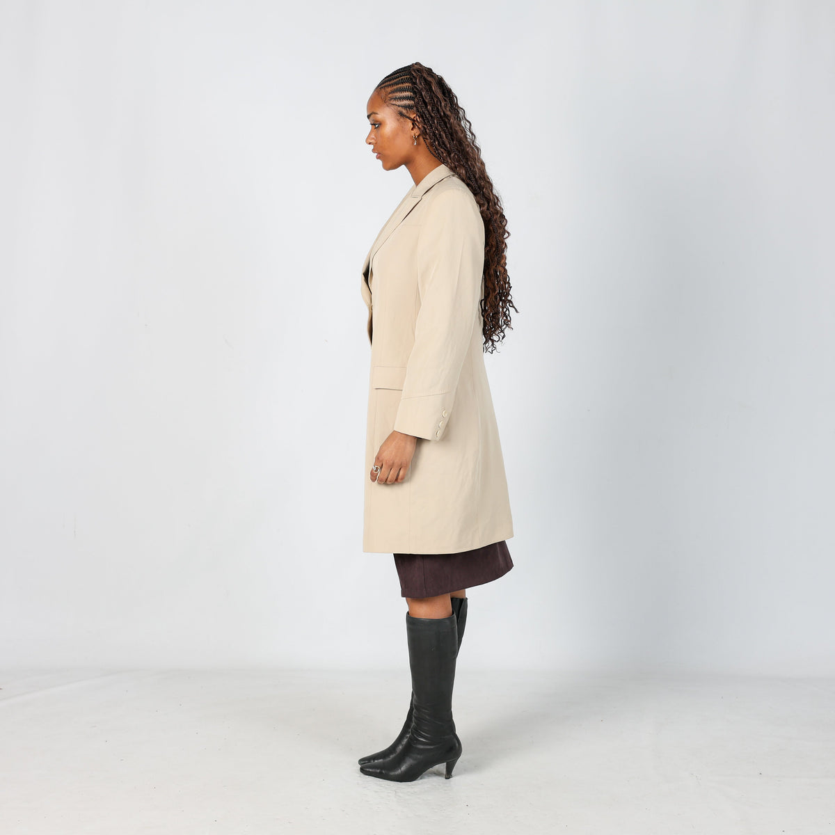 Beige Y2K Coconuda Trench Coat (S)