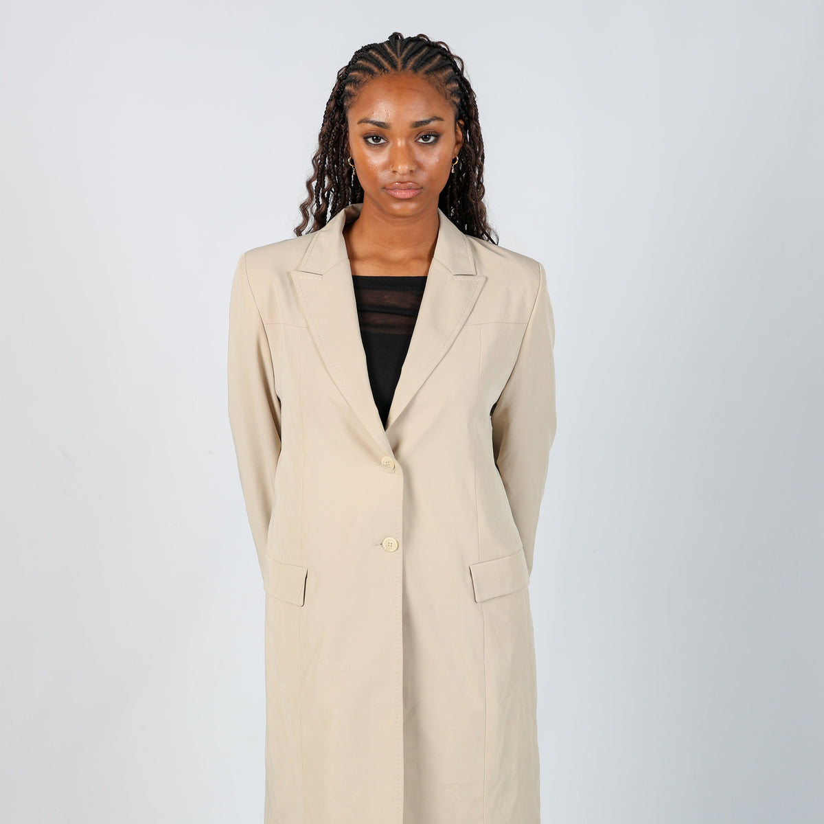 Beige Y2K Coconuda Trench Coat (S)