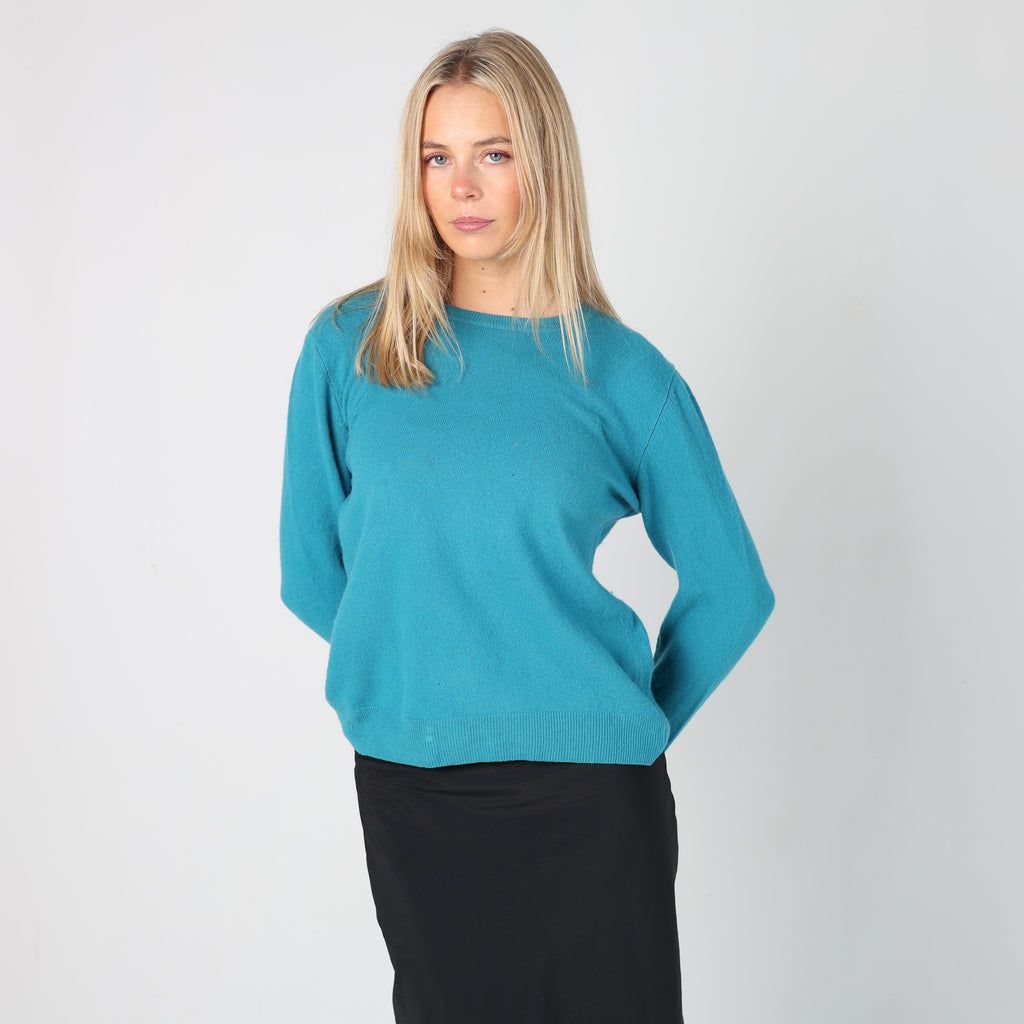 Blue Y2K United Colors of Benetton Knitted Jumper (S)