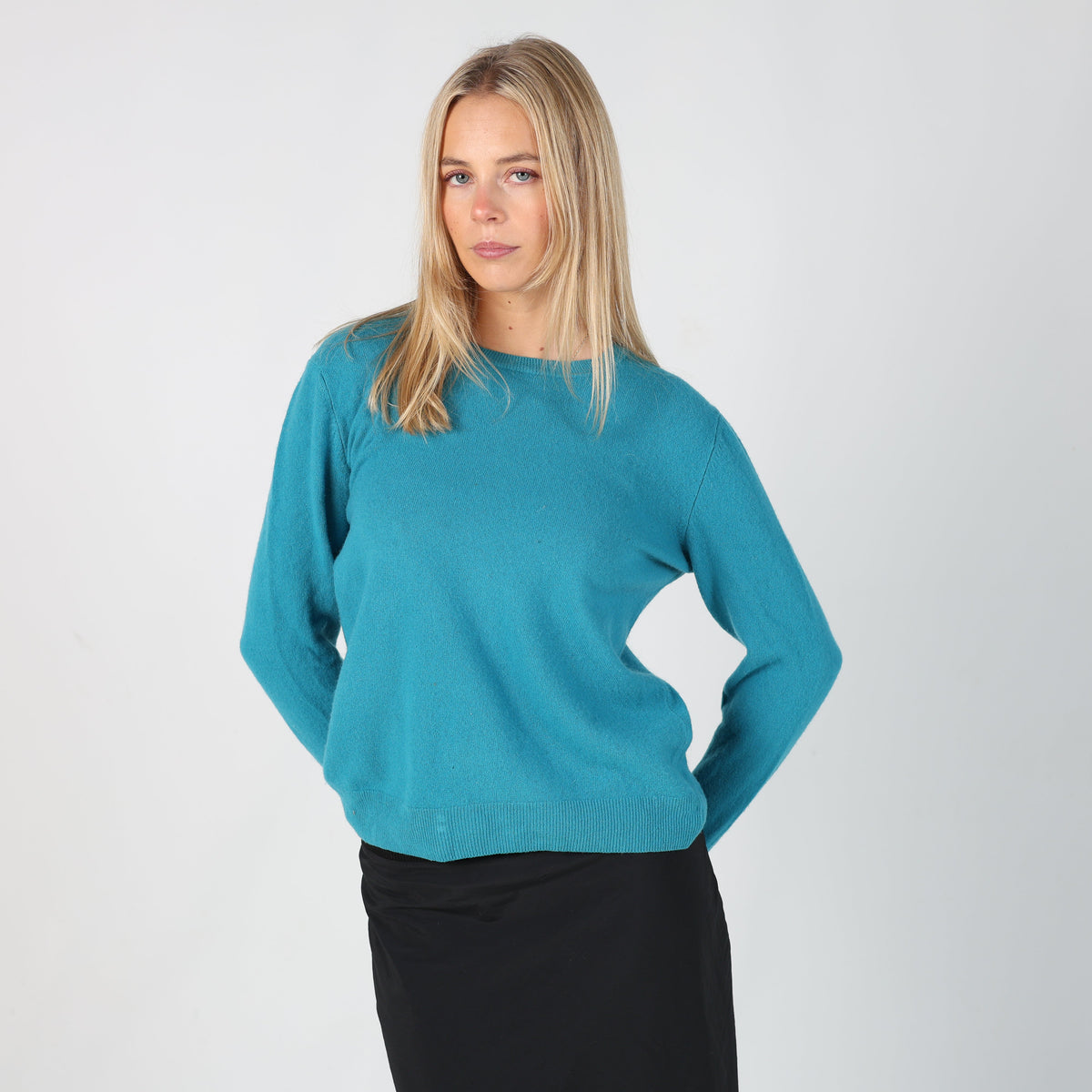 Blue Y2K United Colors of Benetton Knitted Jumper (S)