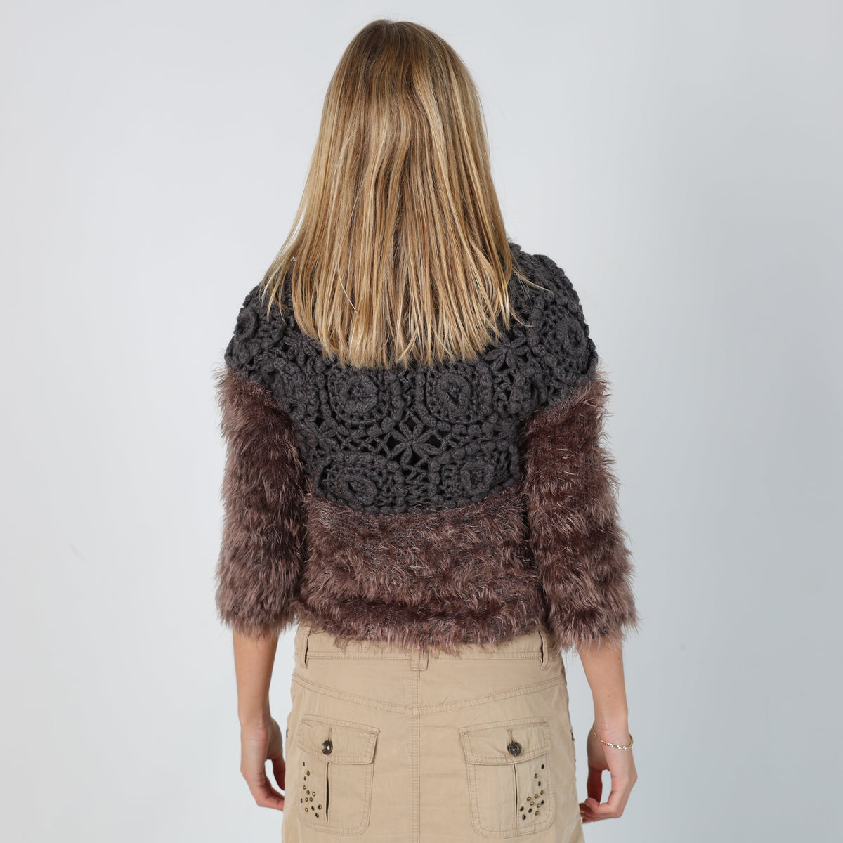 Grey Y2K Knitted Jumper (S)