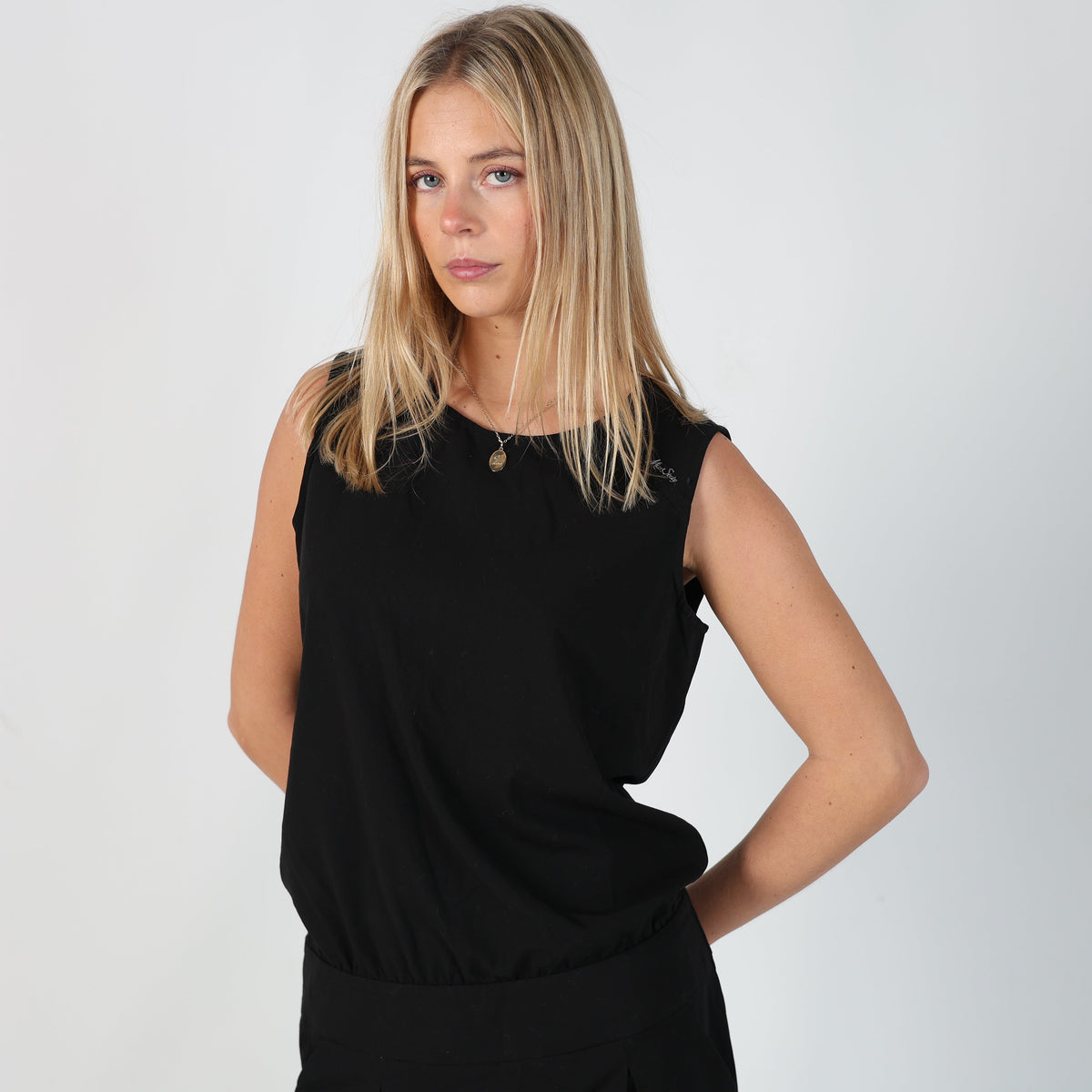 Black Y2K Miss Sixty Woven Midi Dress (S)