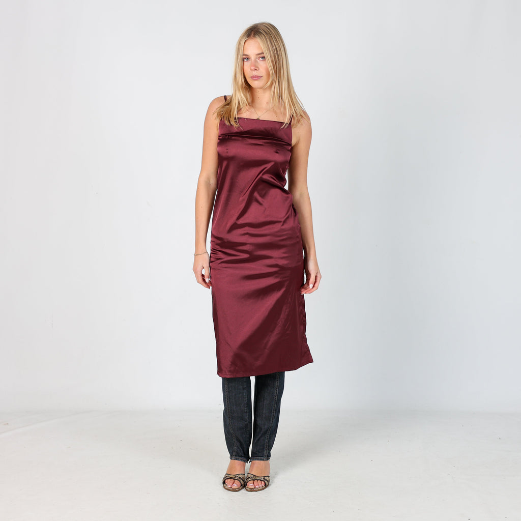 Burgundy Red Y2K Confezio Slip Dress (S)
