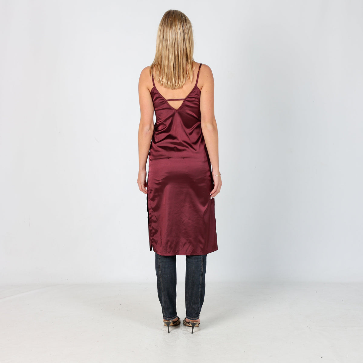 Burgundy Red Y2K Confezio Slip Dress (S)