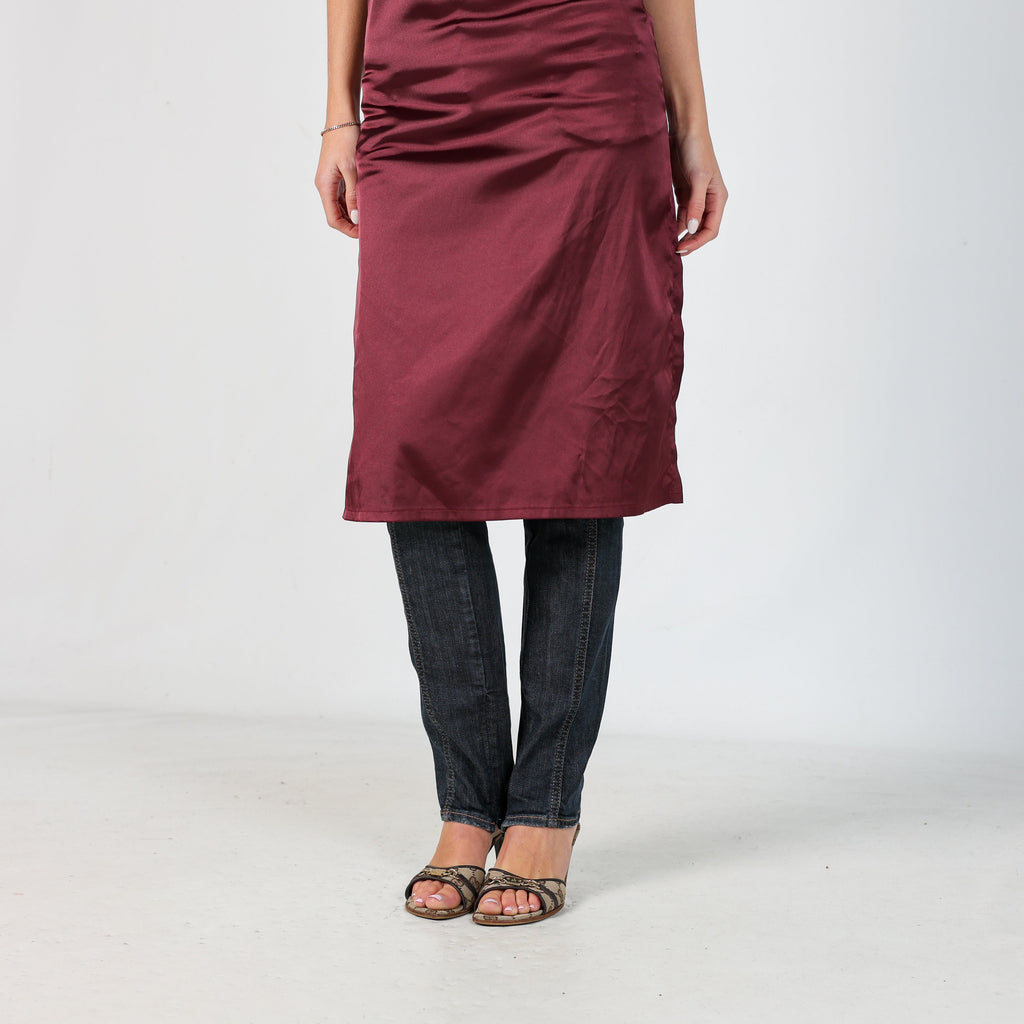 Burgundy Red Y2K Confezio Slip Dress (S)