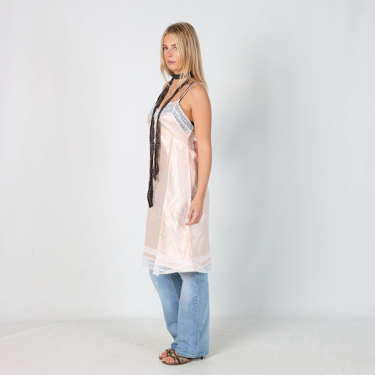 Baby Pink Y2K Slip Dress (M)