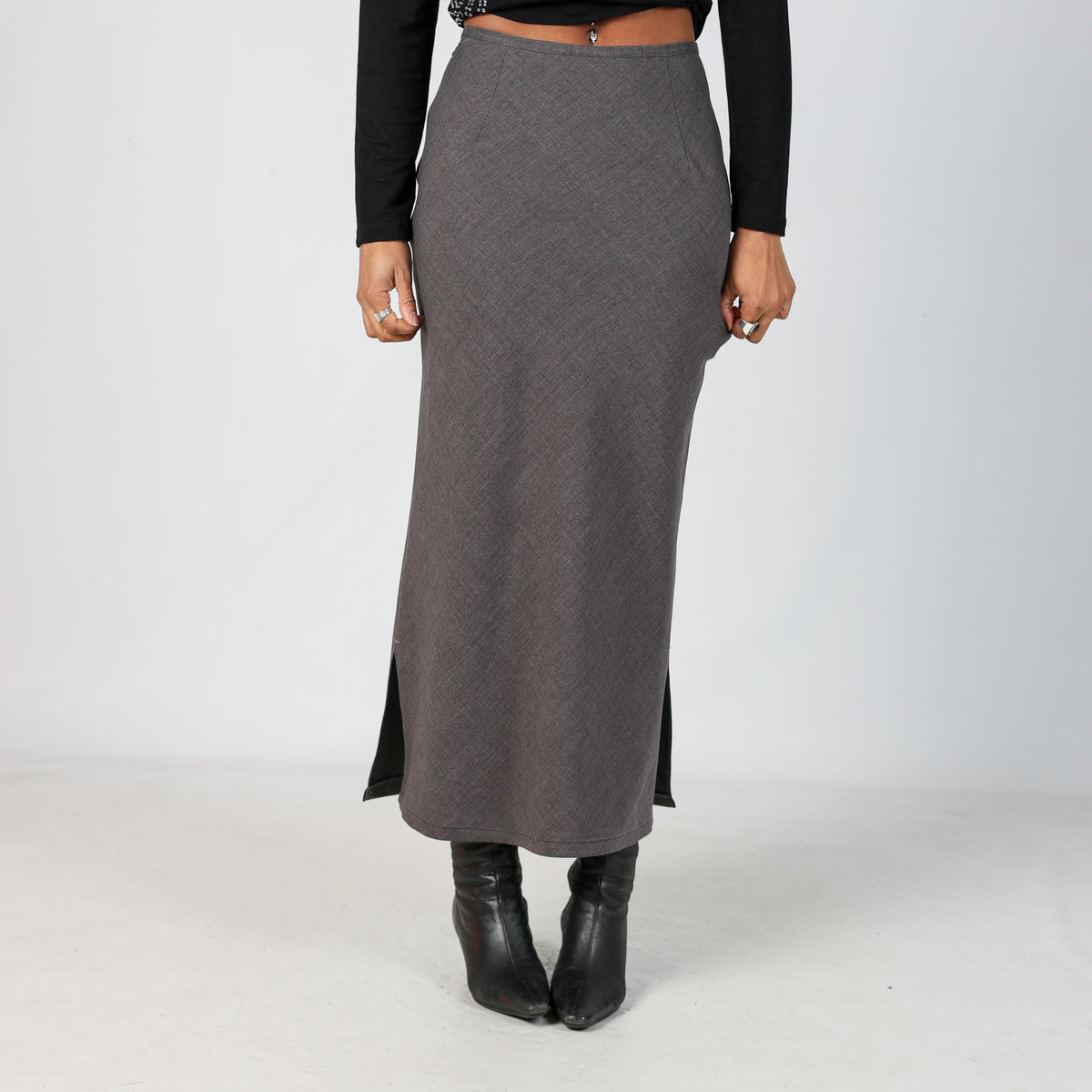 Grey Y2K Hennes Formal Skirt (XS)