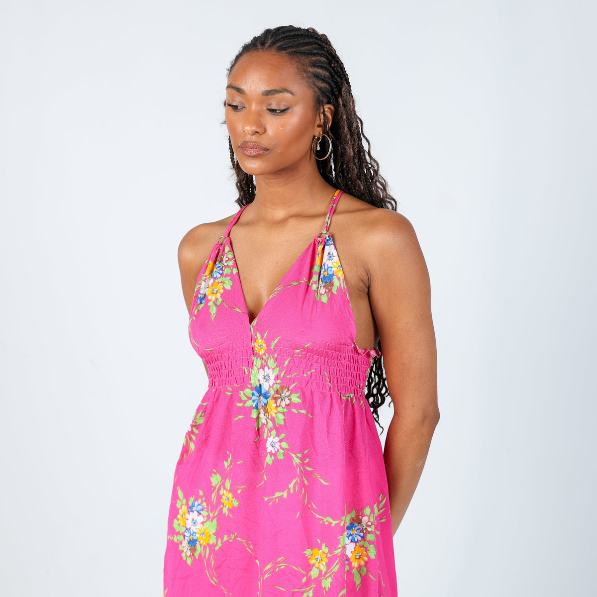 Pink Y2K Woven Mini Dress (S)