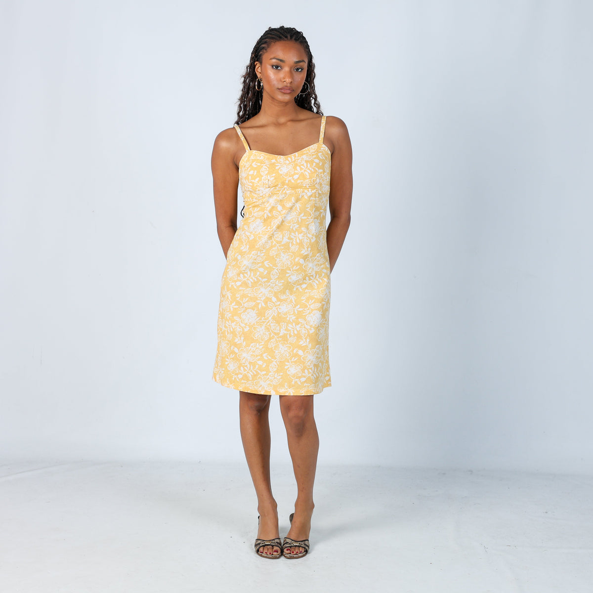 Yellow Y2K Woven Mini Dress (S)