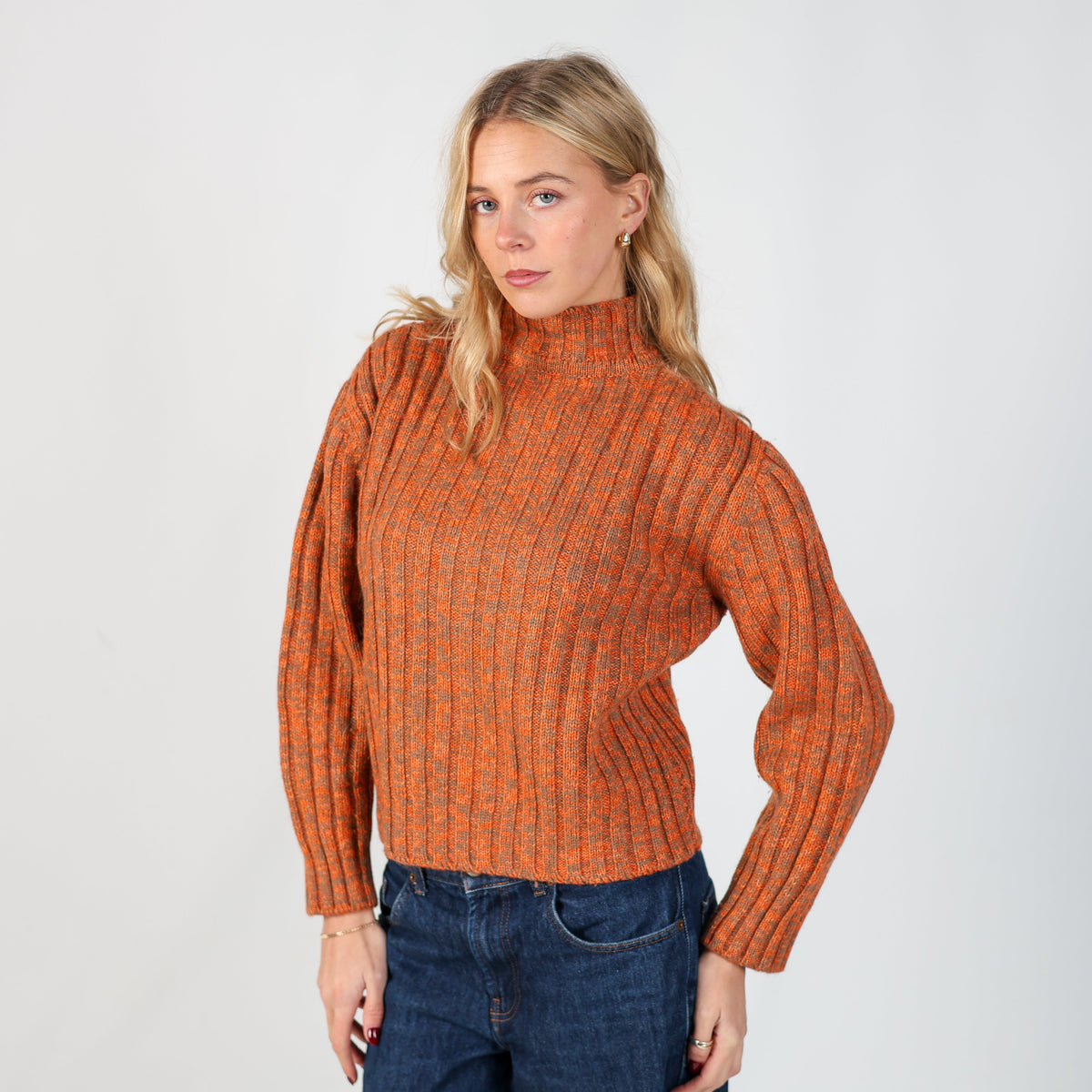 Orange Y2K Knitted Jumper (S)