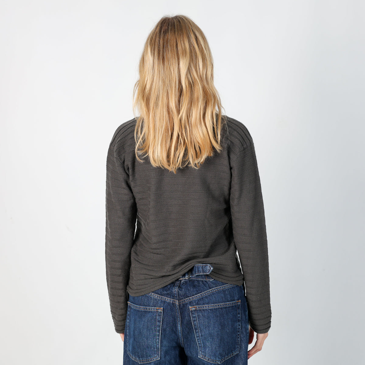 Charcoal Grey Y2K Armani Jeans Knitted Jumper (S)