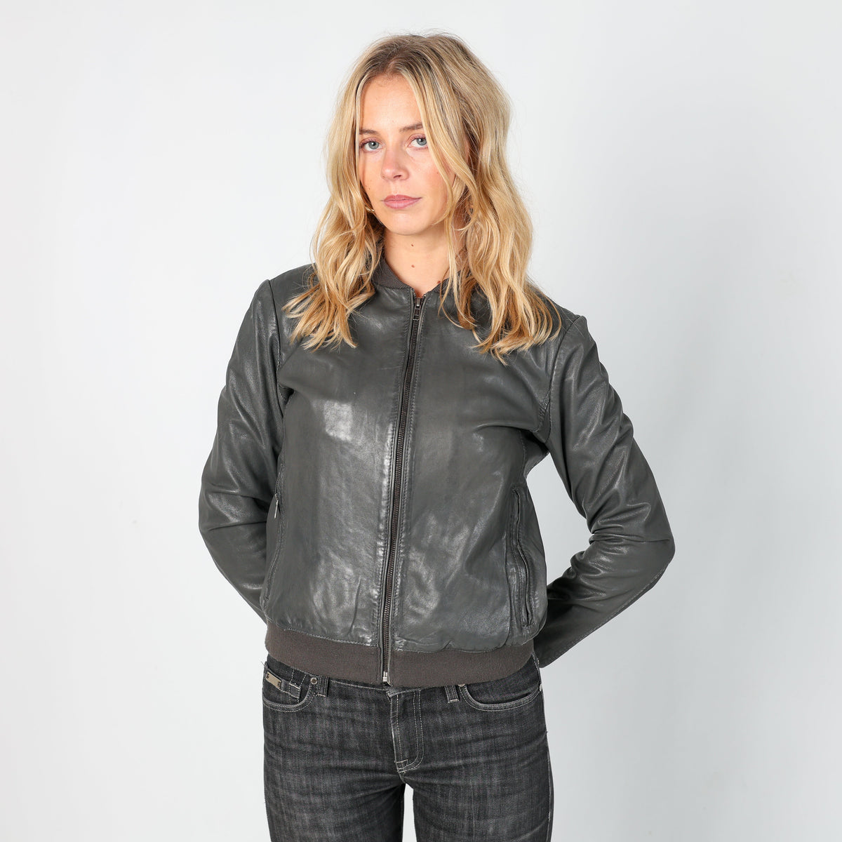 Brown Y2K Vera Pelle Leather Jacket (S)