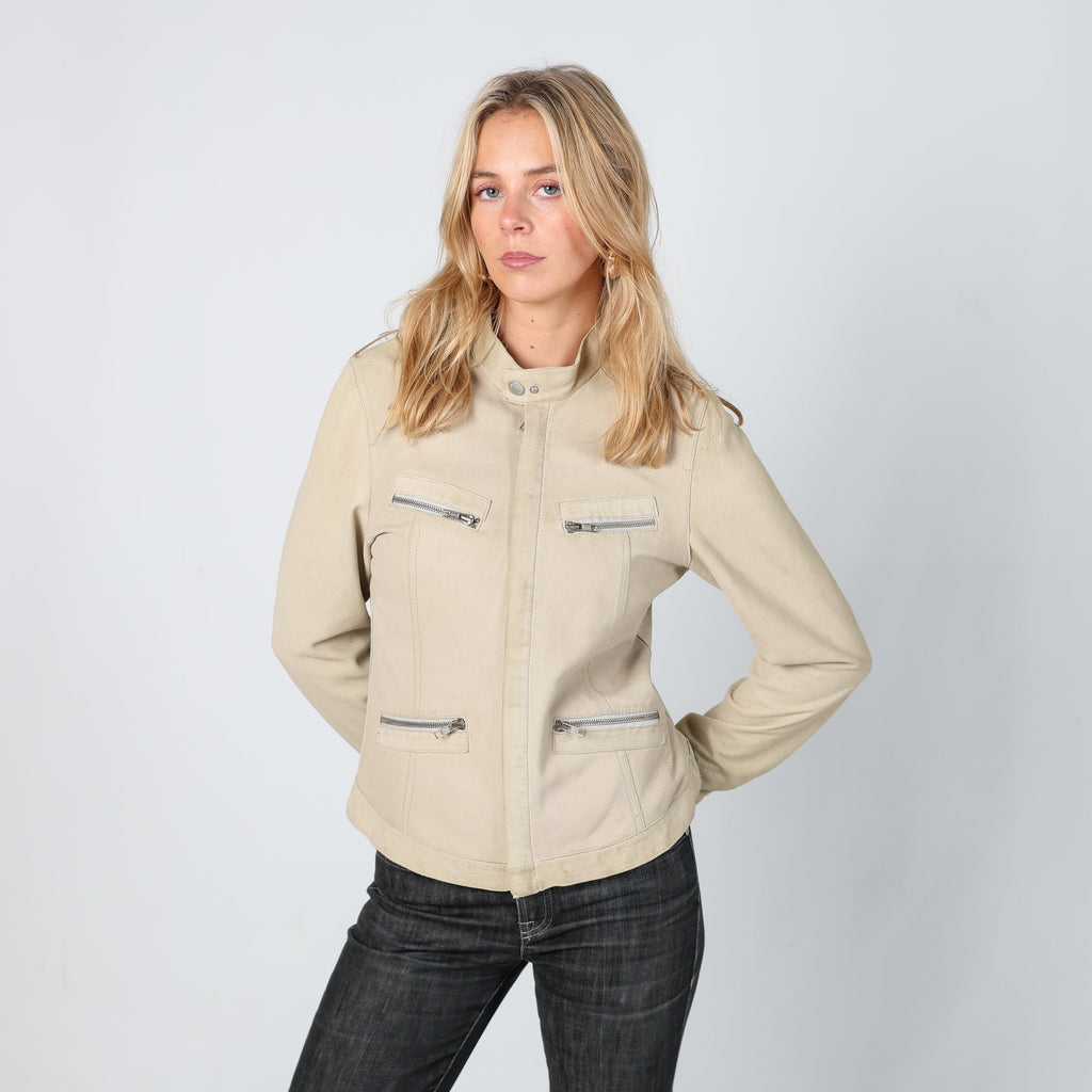 Beige Y2K DKNY Suede Jacket (S)