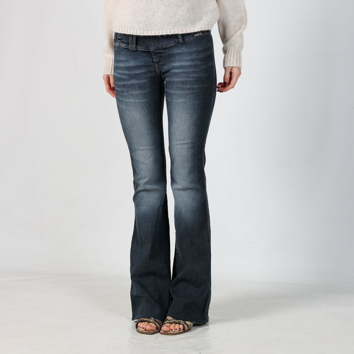 Blue Y2K Clink Bootcut Jeans (XS)