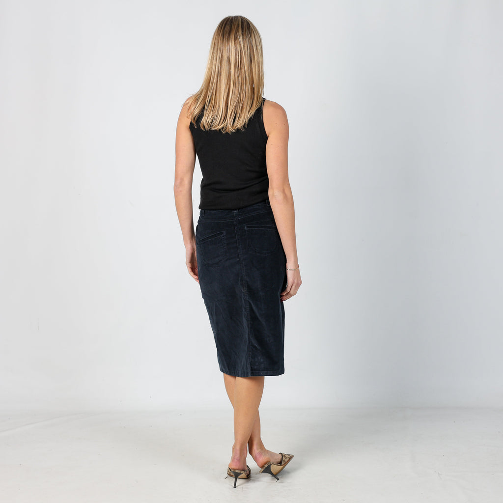Navy Blue Y2K Cord Skirt (XS)
