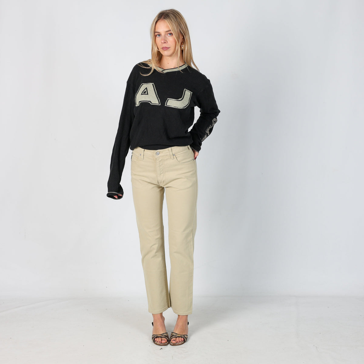 Beige Y2K Armani Jeans Straight Jeans (XS)