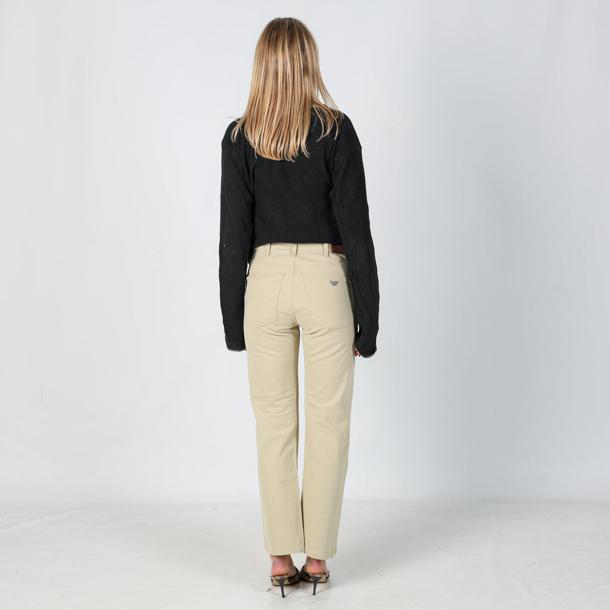 Beige Y2K Armani Jeans Straight Jeans (XS)