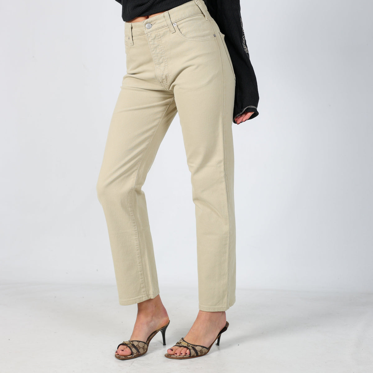 Beige Y2K Armani Jeans Straight Jeans (XS)