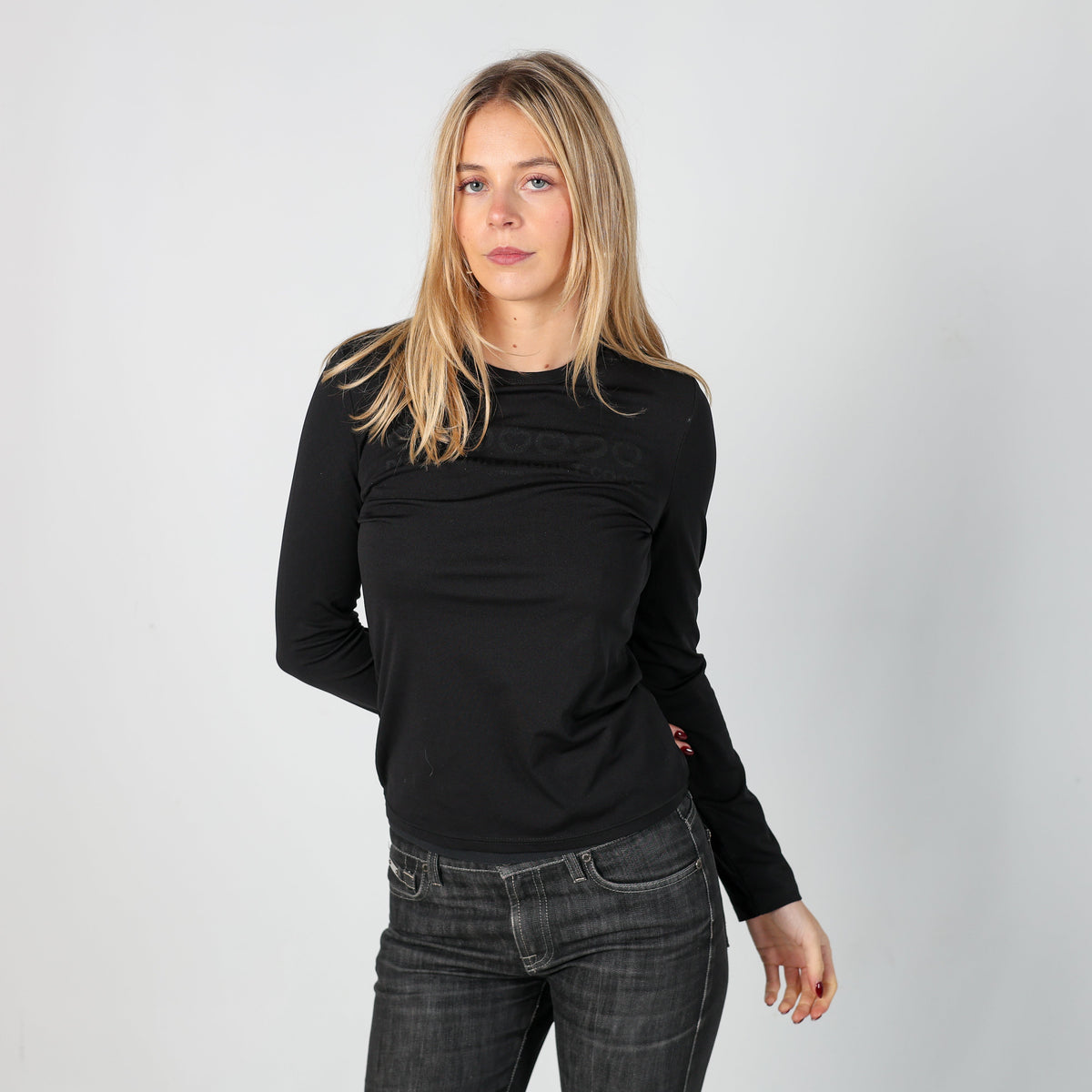 Black Y2K PHARD Long Sleeve Top (XS)