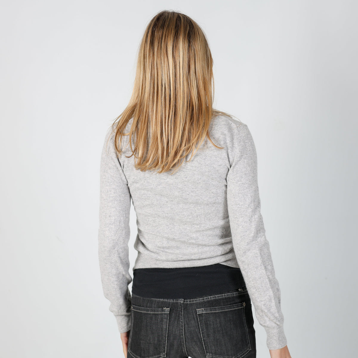 Light Grey Y2K Joe Rivetto Knitted Jumper (XS)