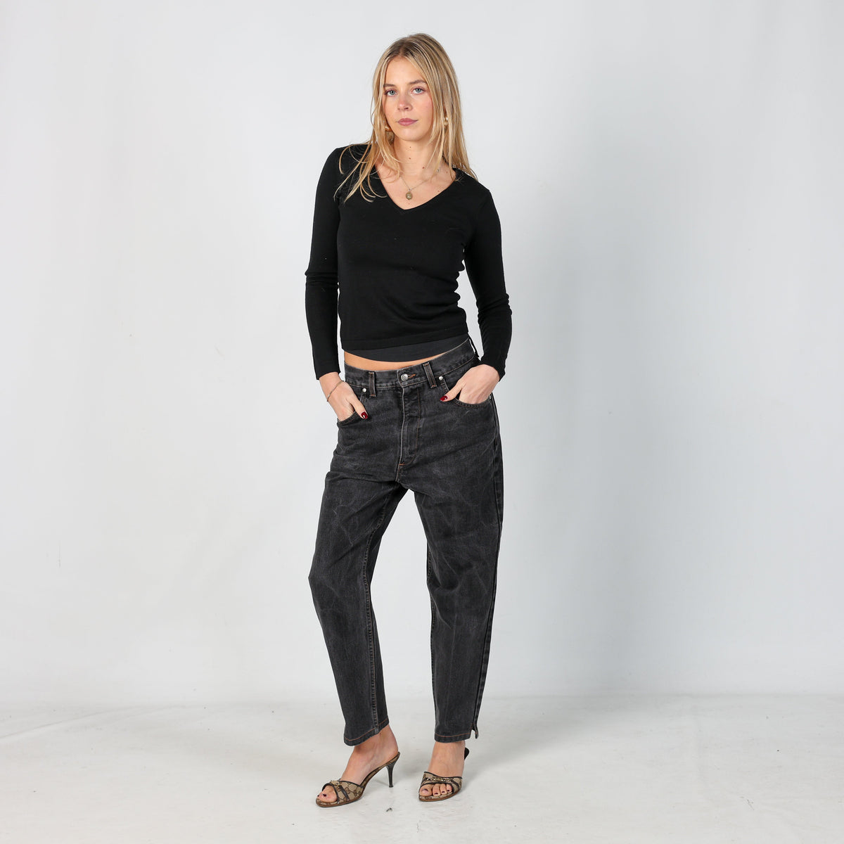 Charcoal Grey Y2K Joop! Mom Jeans (S)