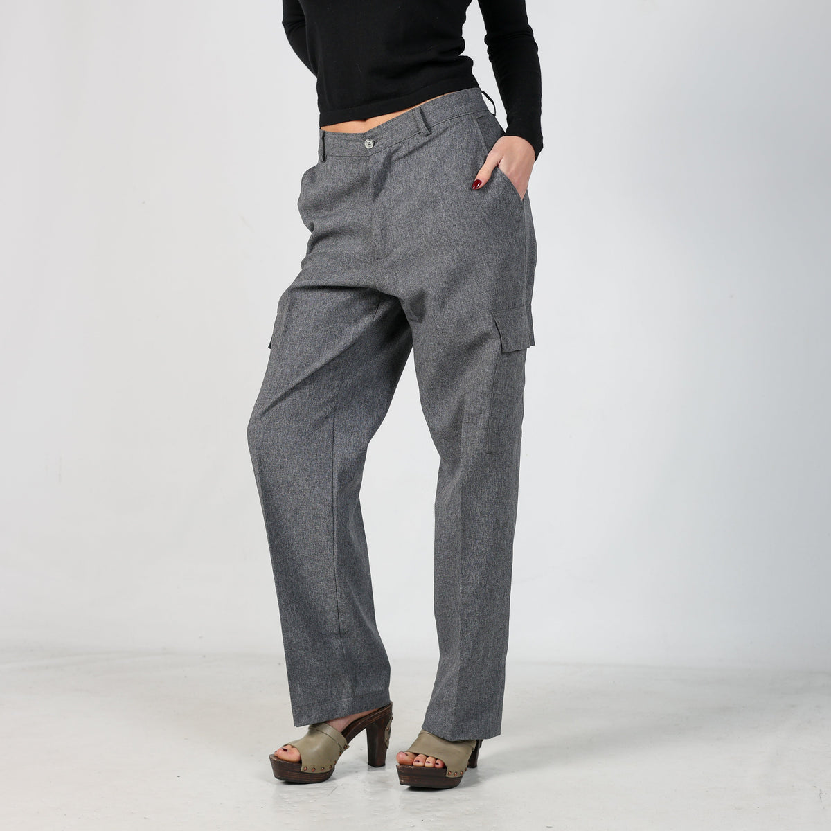 Grey Y2K Vimalu Woven Trousers (M)