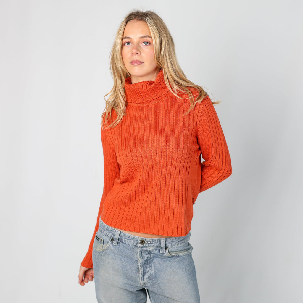 Orange Y2K Street One Knitted Jumper (M)