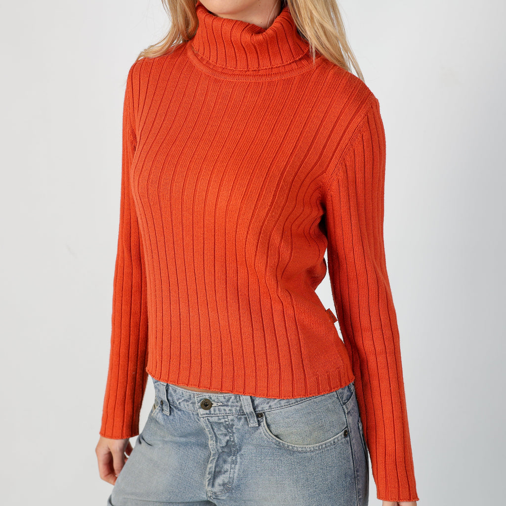 Orange Y2K Street One Knitted Jumper (M)
