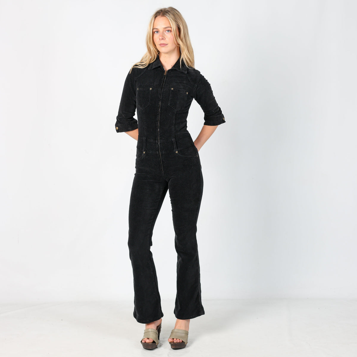 Black Y2K TRN Jeans Jumpsuit (XS)