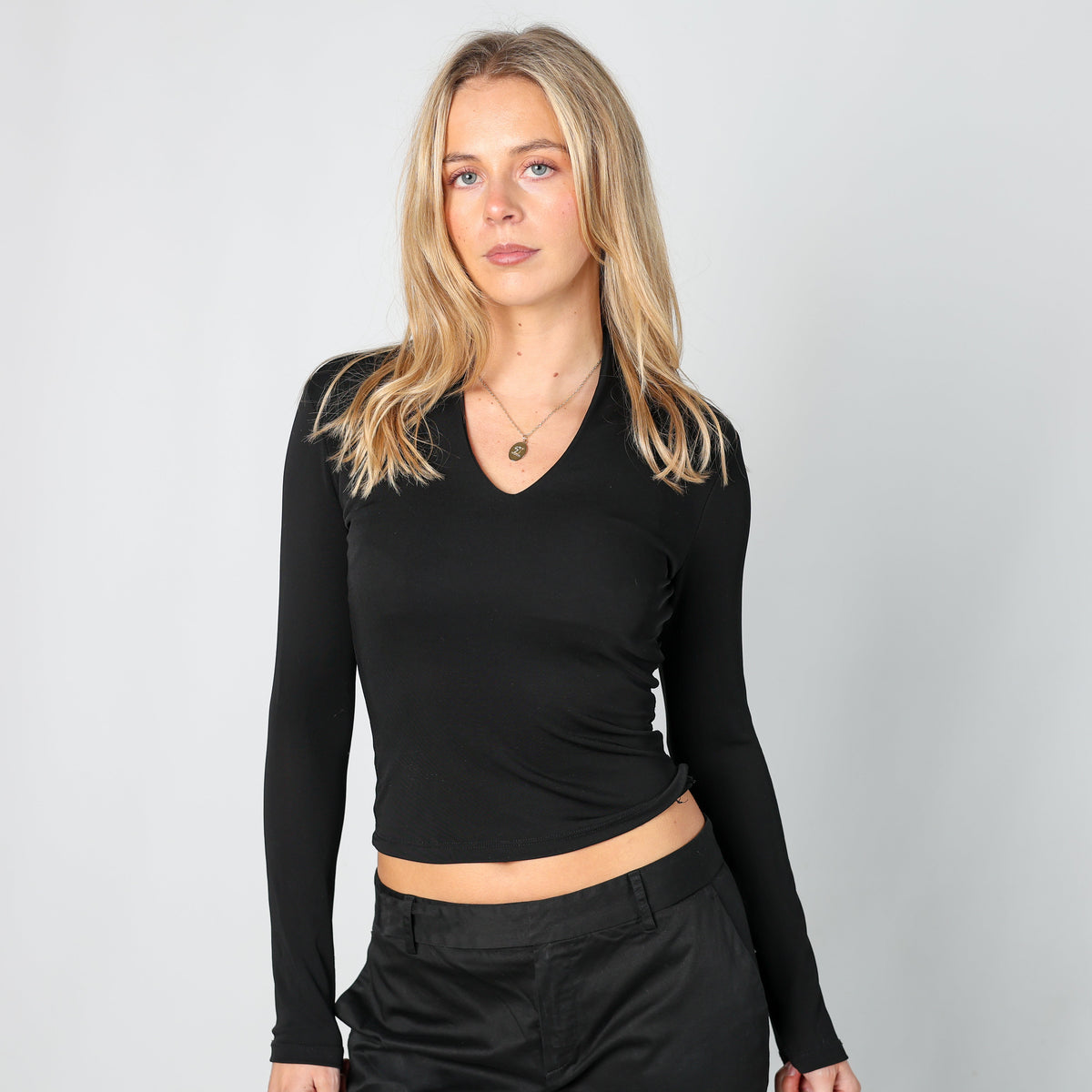 Black Y2K Terranova Long Sleeve Top (XS)