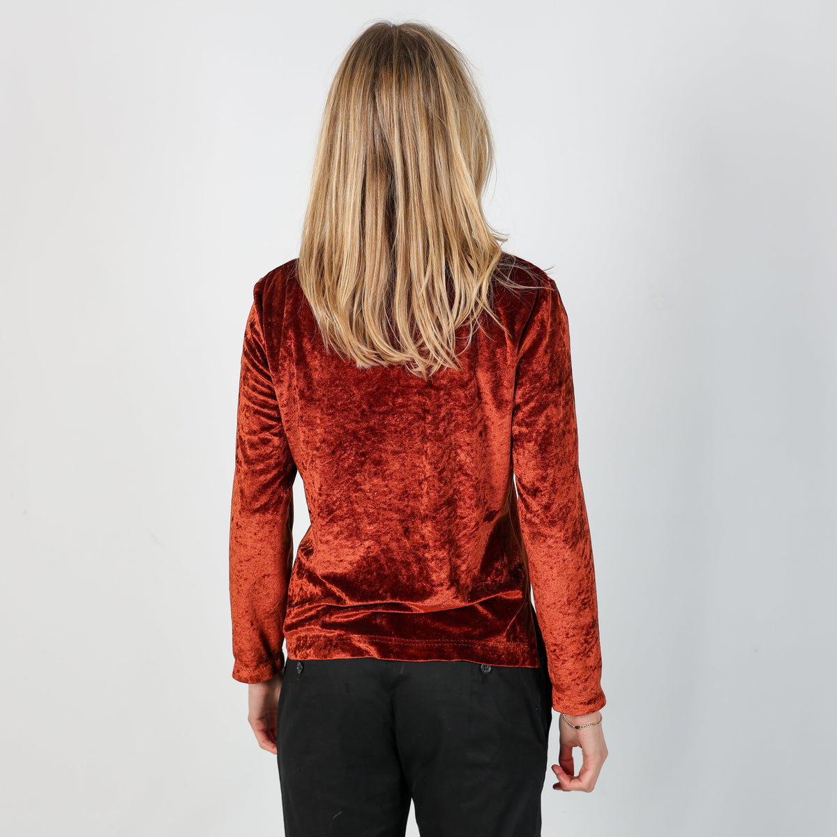 Orange 90s Claudia Gil Long Sleeve Top (S)