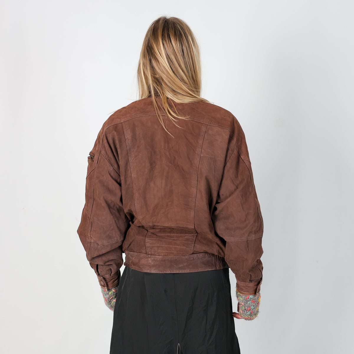 Brown Y2K Leather Jacket (L)