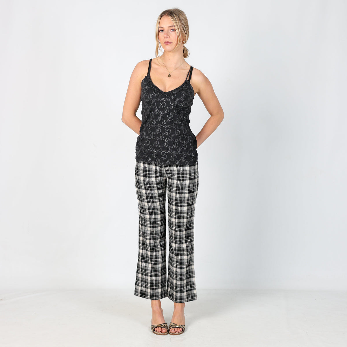 Black Y2K Woven Trousers (S)