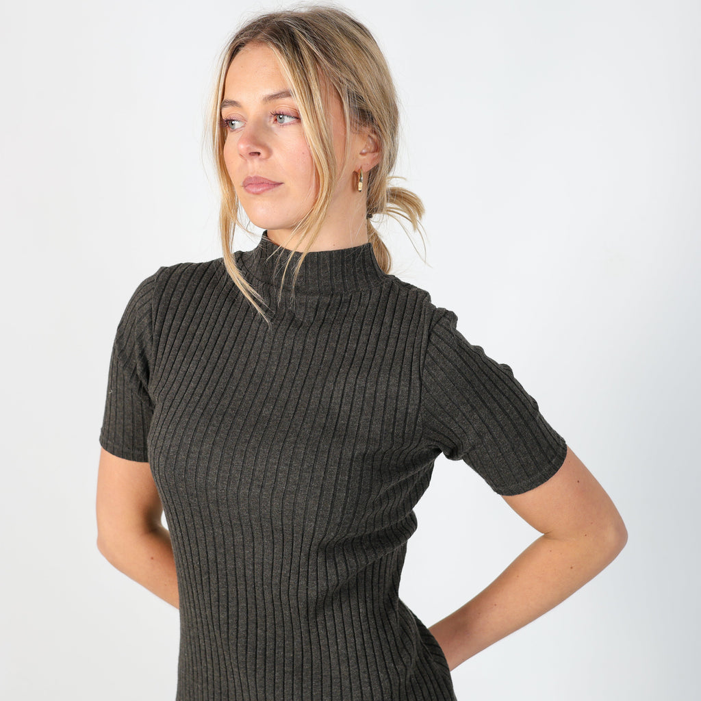 Charcoal Grey Y2K PHARD Woven Midi Dress (S)