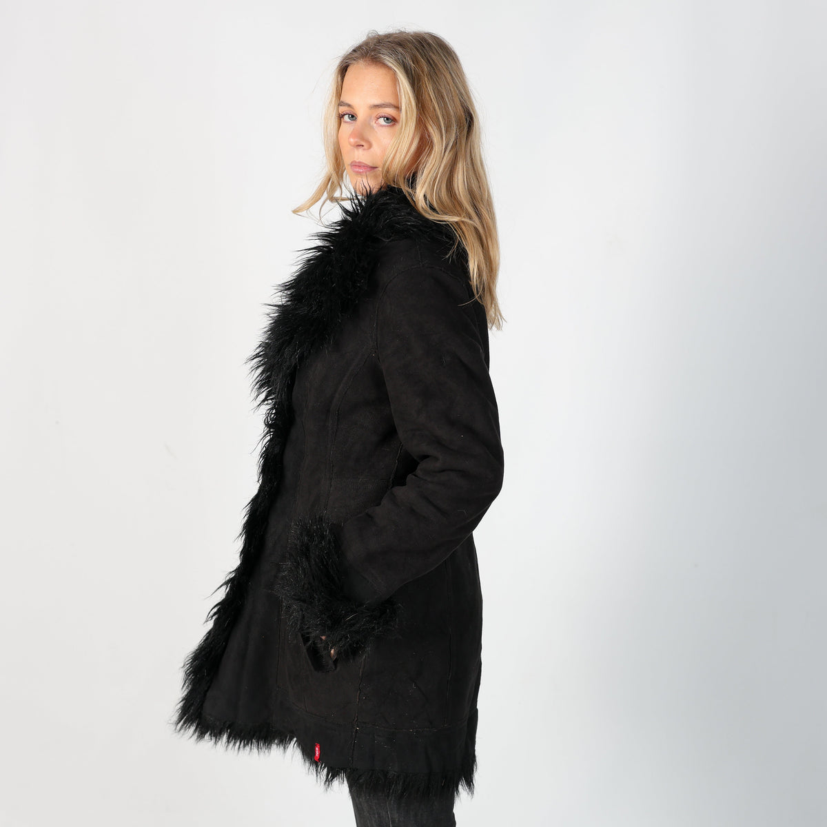 Black Y2K edc Afghan Coat (M)