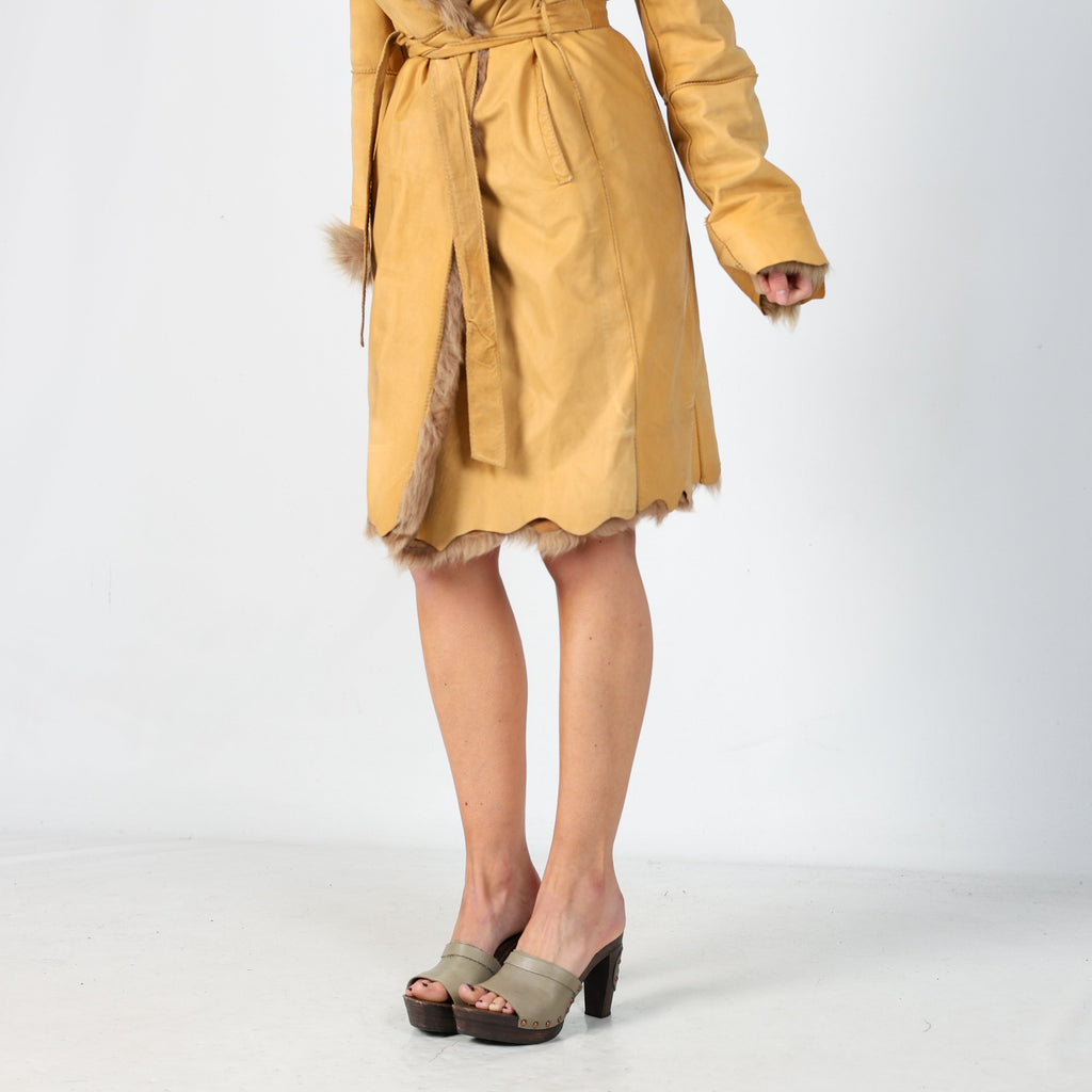 Tan Y2K Prandina Afghan Coat (M)
