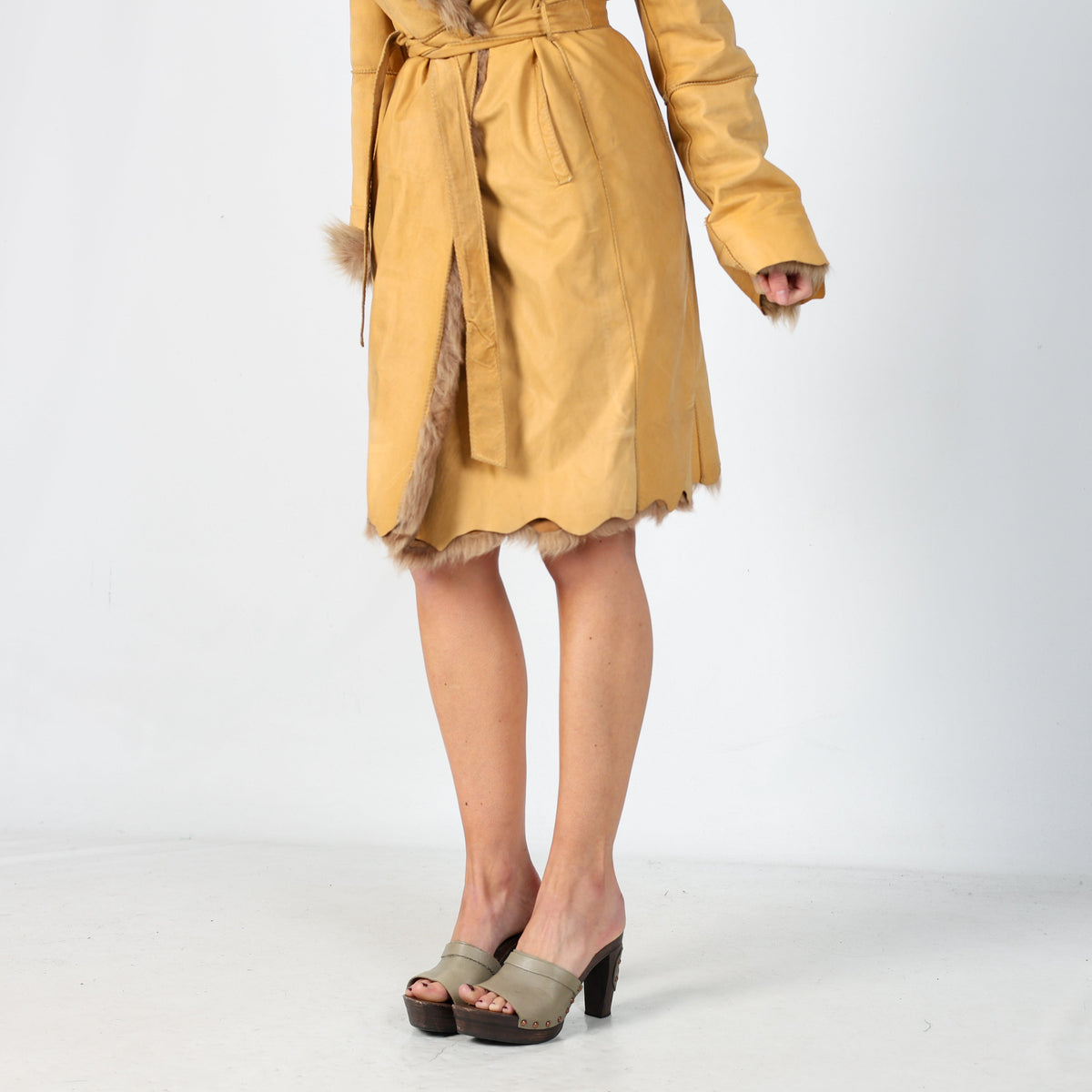 Tan Y2K Prandina Afghan Coat (M)